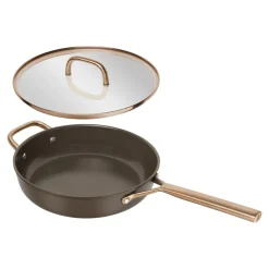 28 cm, Sauteuse avec couvercle en verre, Brun