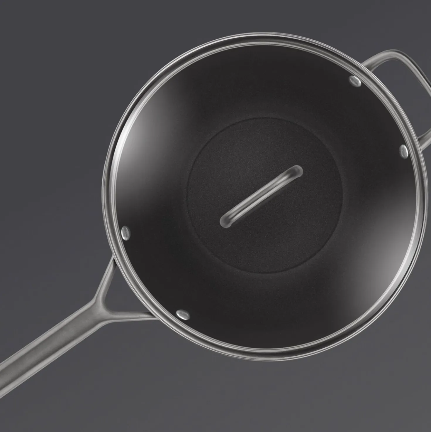 28 cm, Sauteuse avec couvercle en verre, Noir mat