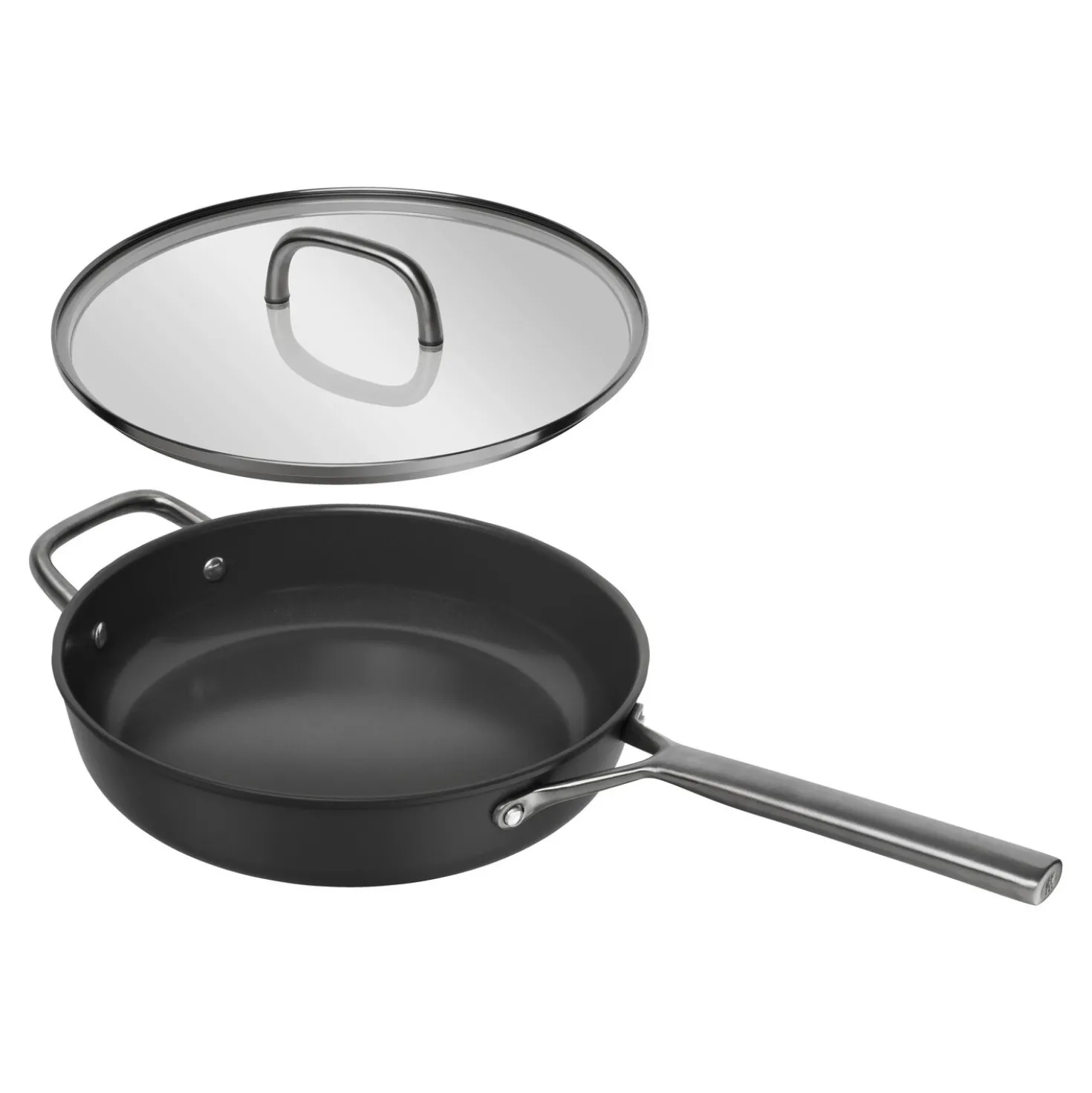28 cm, Sauteuse avec couvercle en verre, Noir mat