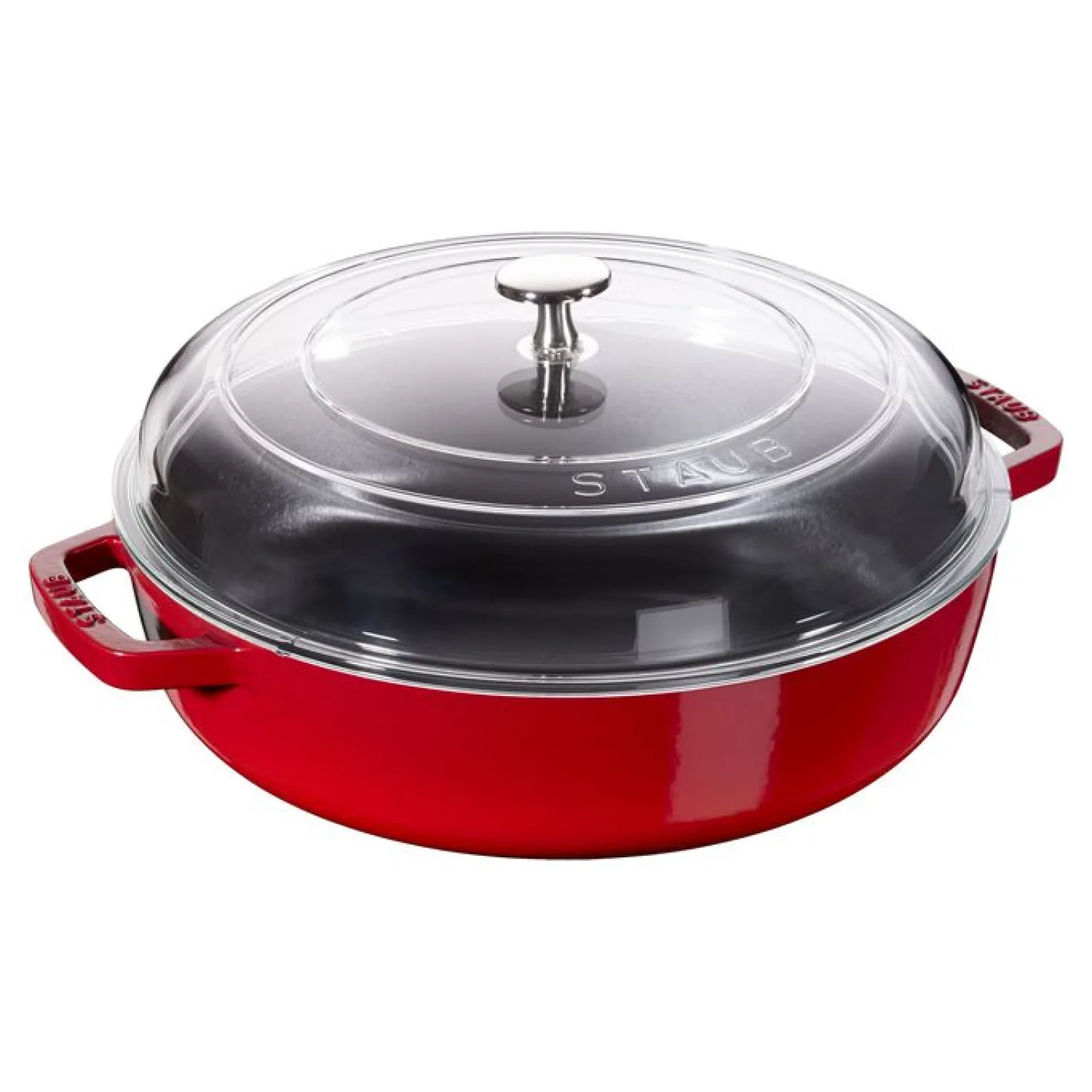 24 cm, Sauteuse avec couvercle en verre, Cerise