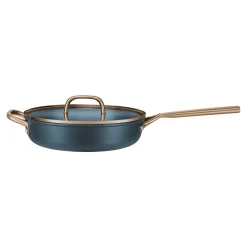 28 cm, Sauteuse avec couvercle en verre, Bleu