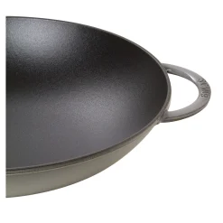 37 cm, Wok avec couvercle en verre, Gris graphite