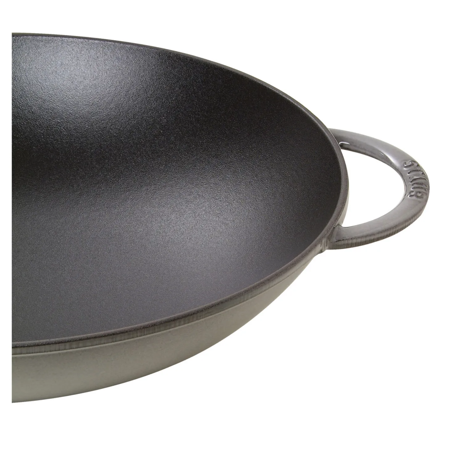 37 cm, Wok avec couvercle en verre, Gris graphite