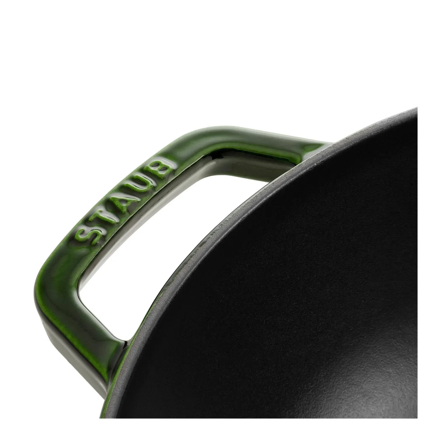 30 cm, Wok avec couvercle en verre, Basilic