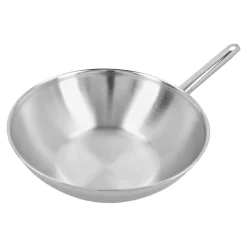 30 cm, Wok fond plat, Argent