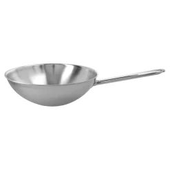 26 cm, Wok fond plat, Argent