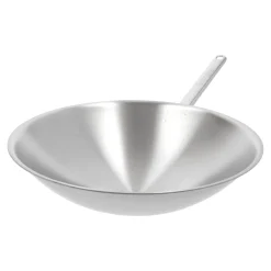 36 cm, Wok fond rond, Argent
