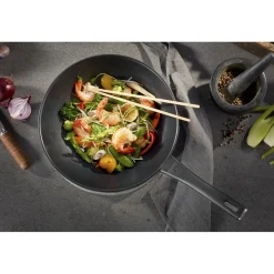 30 cm, Wok, Noir mat