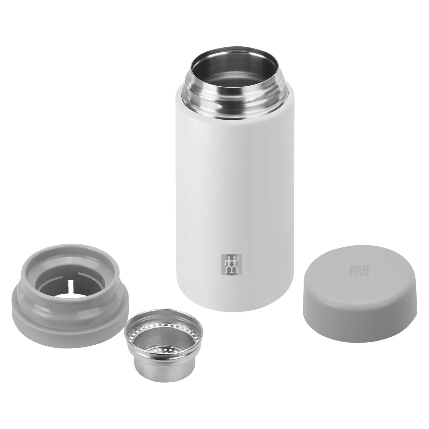 420 ml, Bouteille isotherme, Blanc-Gris