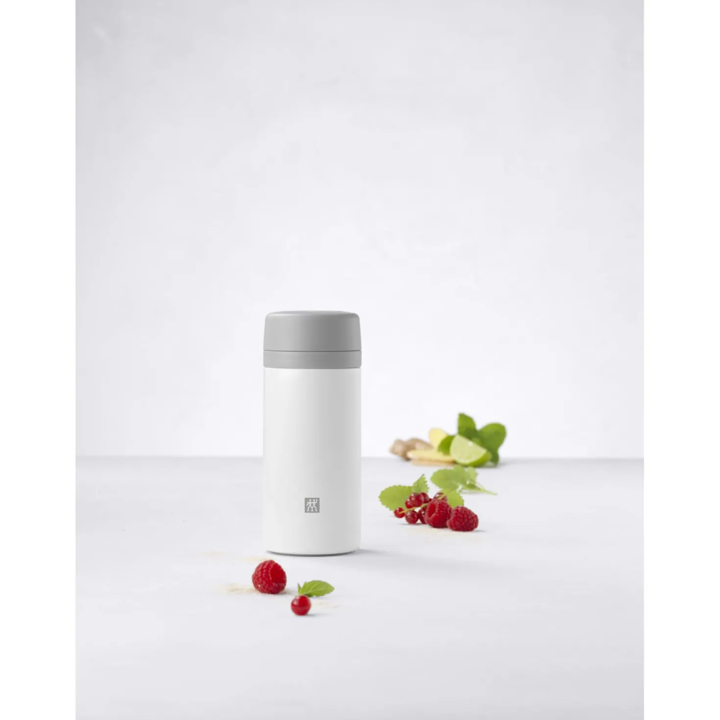 420 ml, Bouteille isotherme, Blanc-Gris