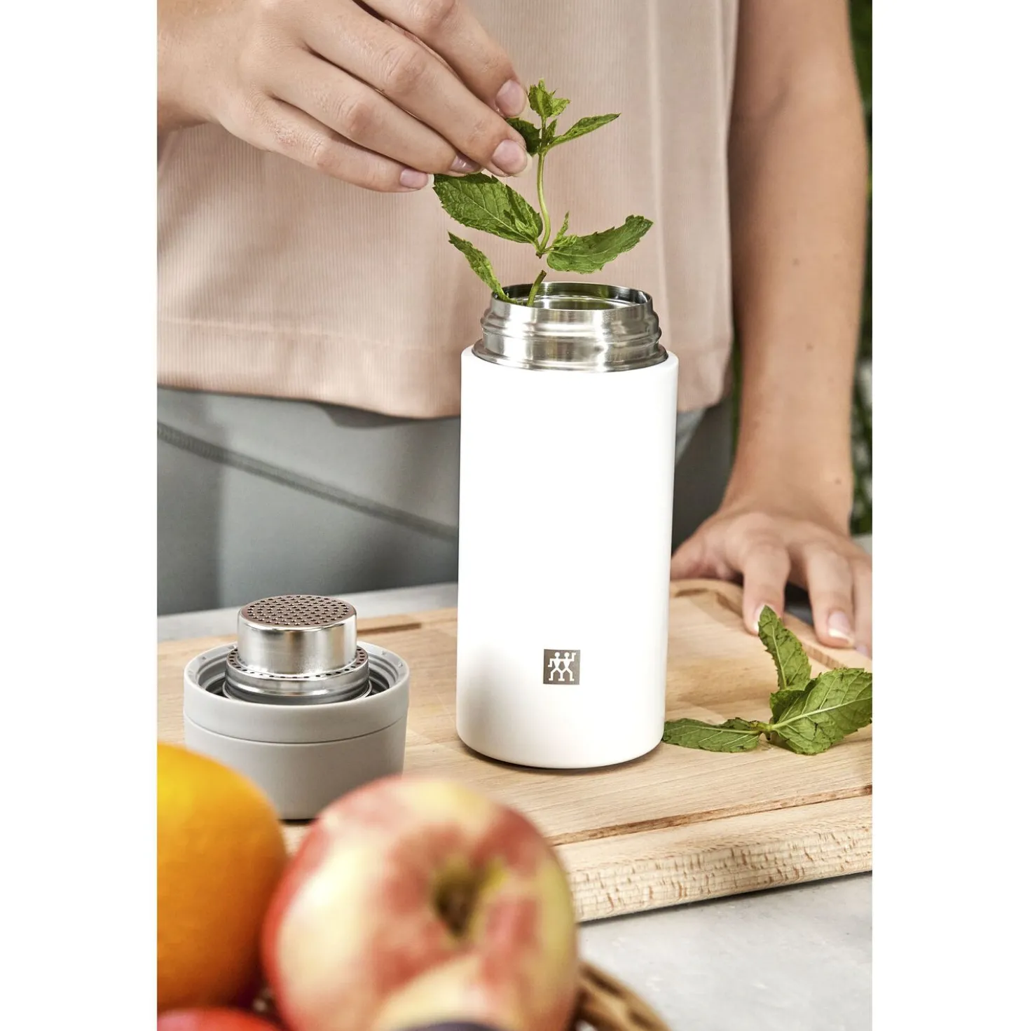 420 ml, Bouteille isotherme, Blanc-Gris