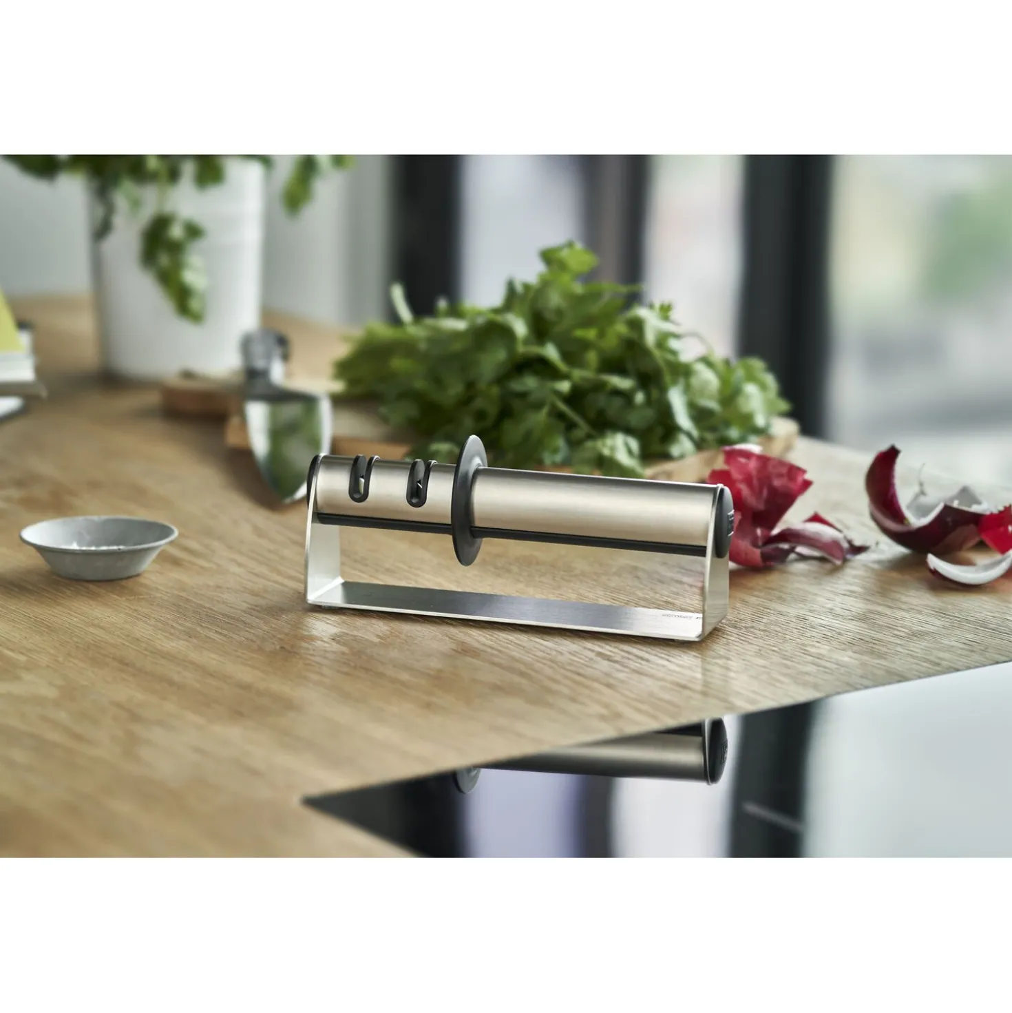 Aiguiseur Argent, Acier inoxydable