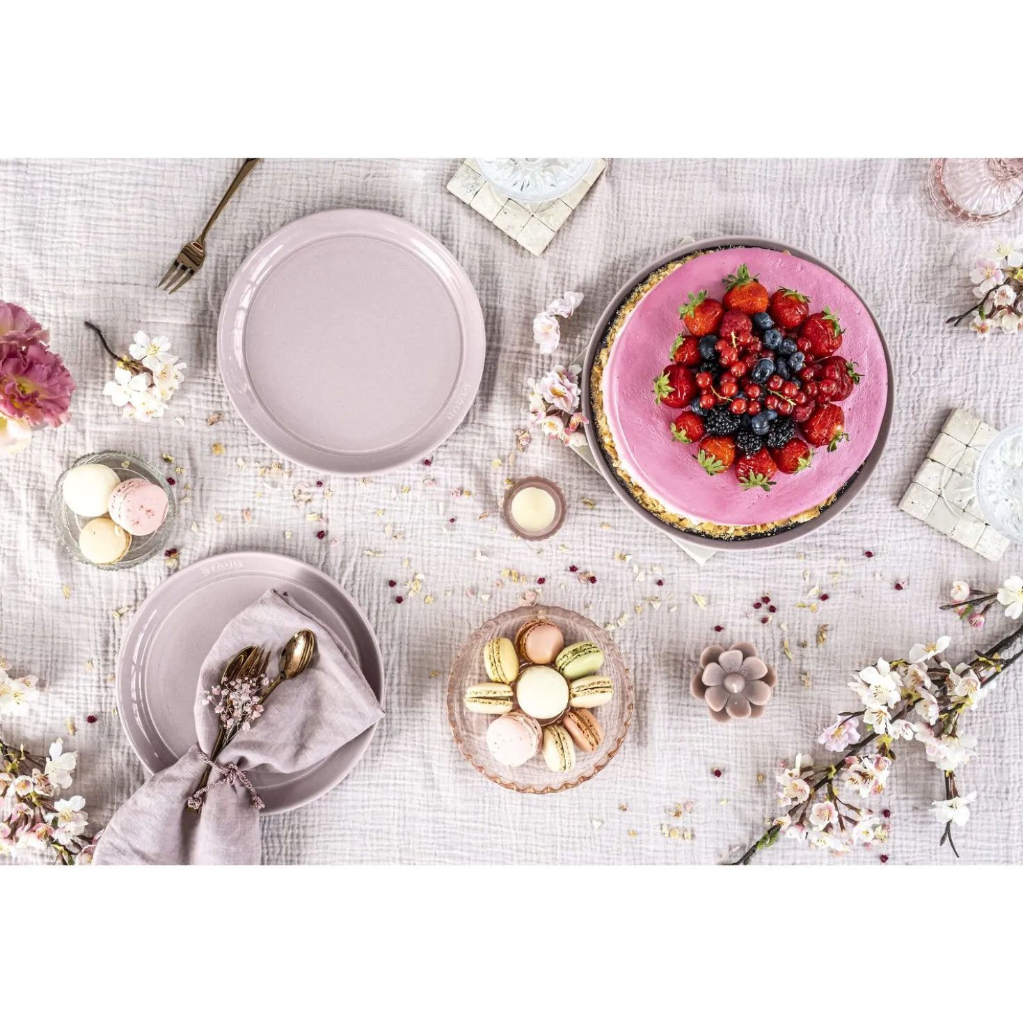 Assiette plat 26 cm, Céramique, Fleur de Cerisier