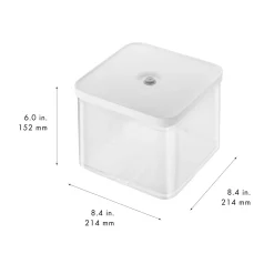 Bo&icirc;te CUBE 2L / 21 cm, transparent-blanc