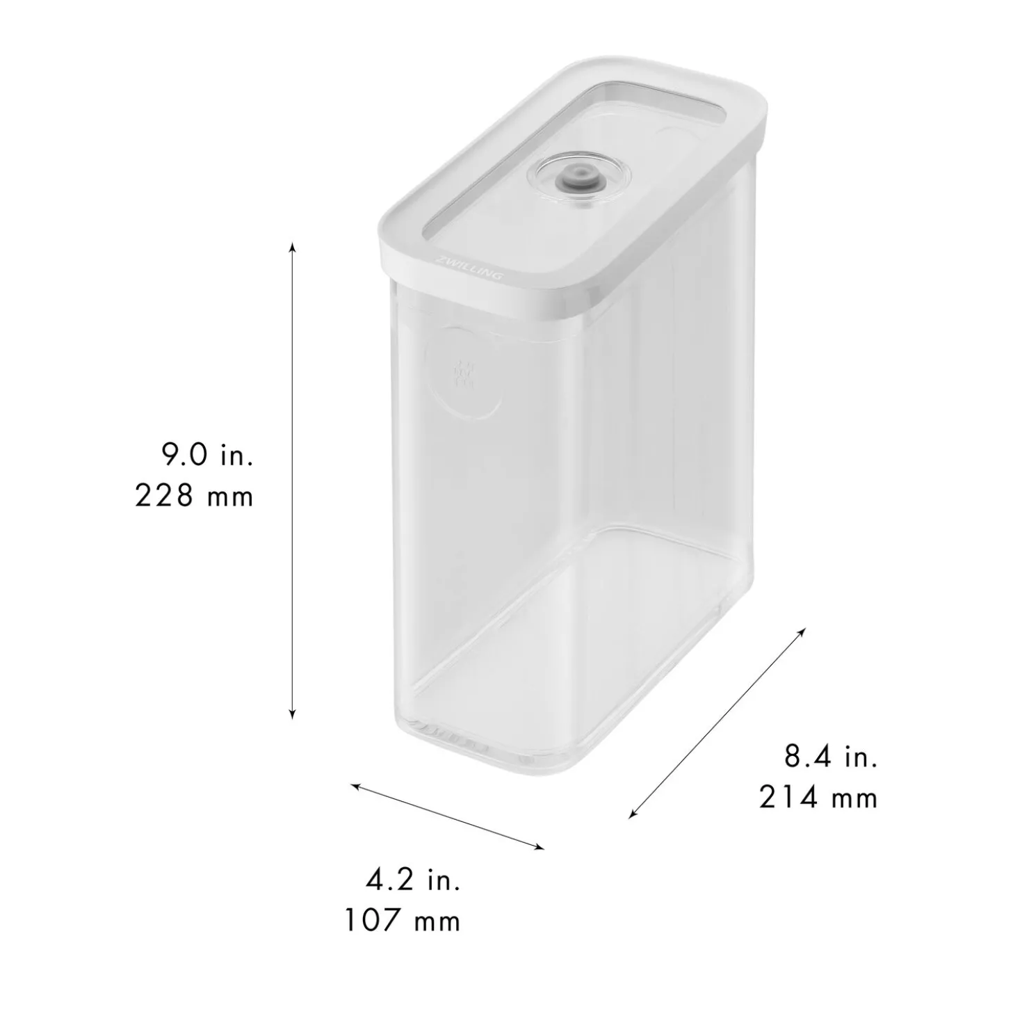 Boîte CUBE 3M / 21 cm, transparent-blanc