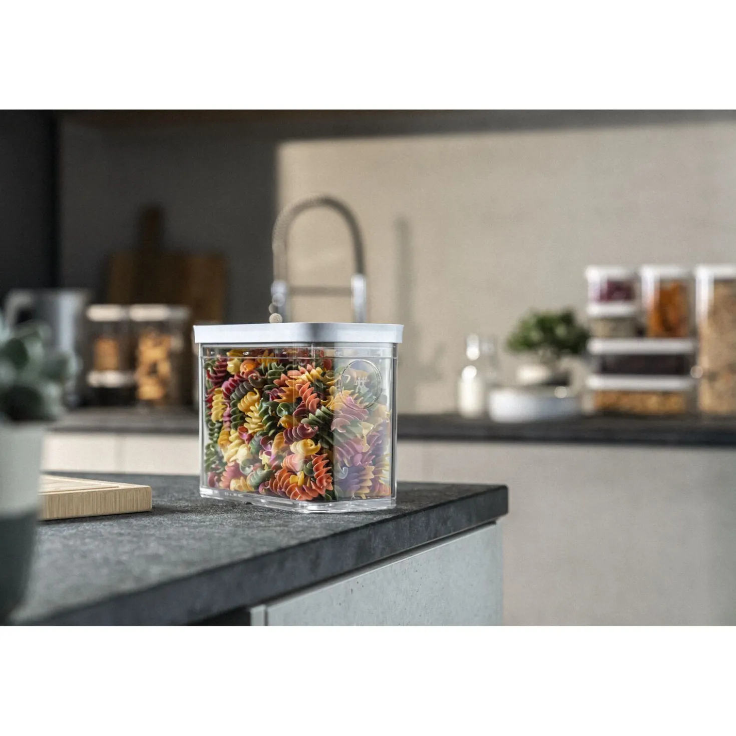 Boîte CUBE 2M / 21 cm, transparent-blanc
