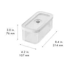 Bo&icirc;te CUBE M / 21 cm, transparent-blanc