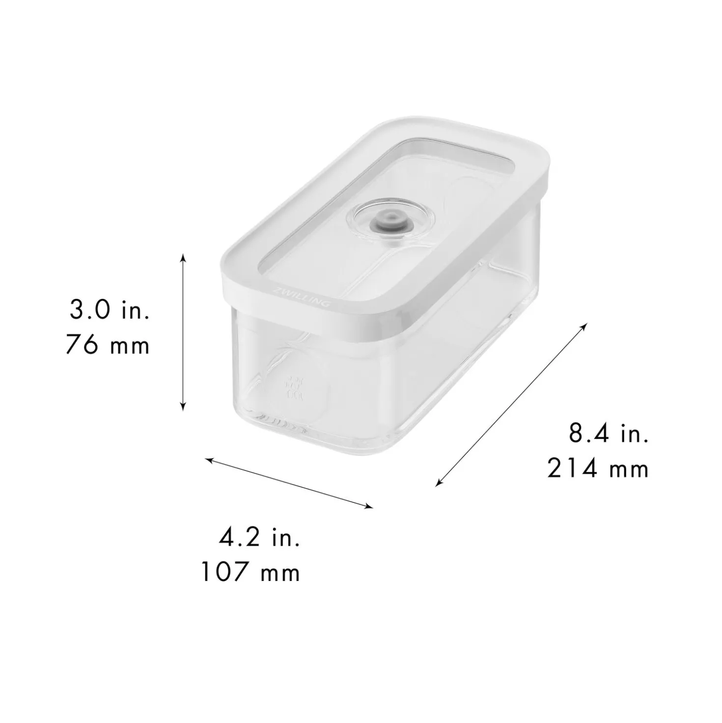 Boîte CUBE M / 21 cm, transparent-blanc
