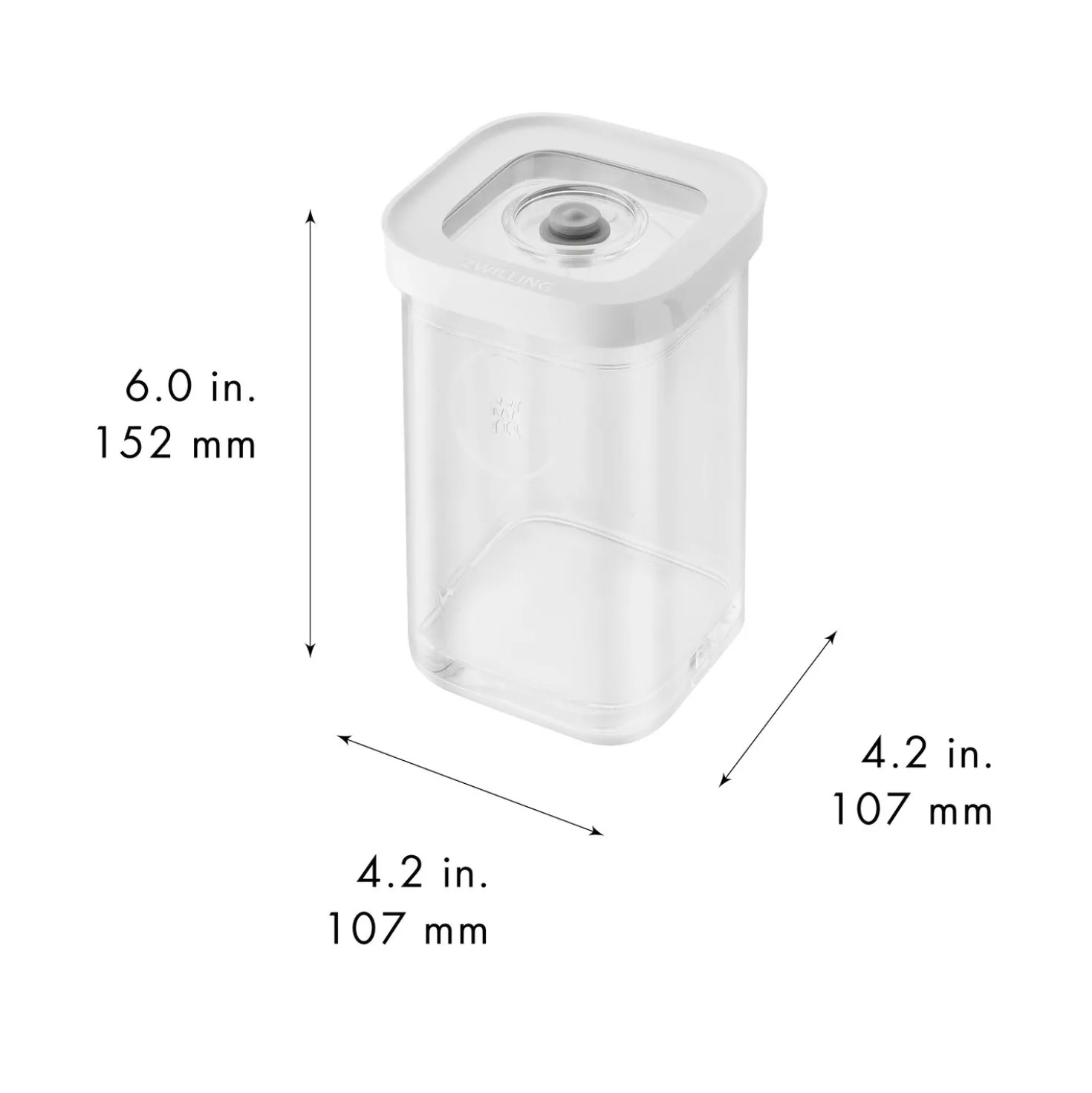 Boîte CUBE 2S / 11 cm, transparent-blanc