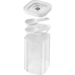 Bo&icirc;te CUBE 4S / 11 cm, transparent-blanc