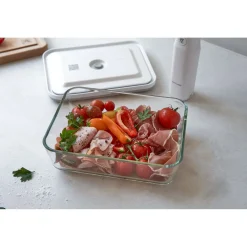 Boîte pour réfrigérateur sous vide, Verre, Gris