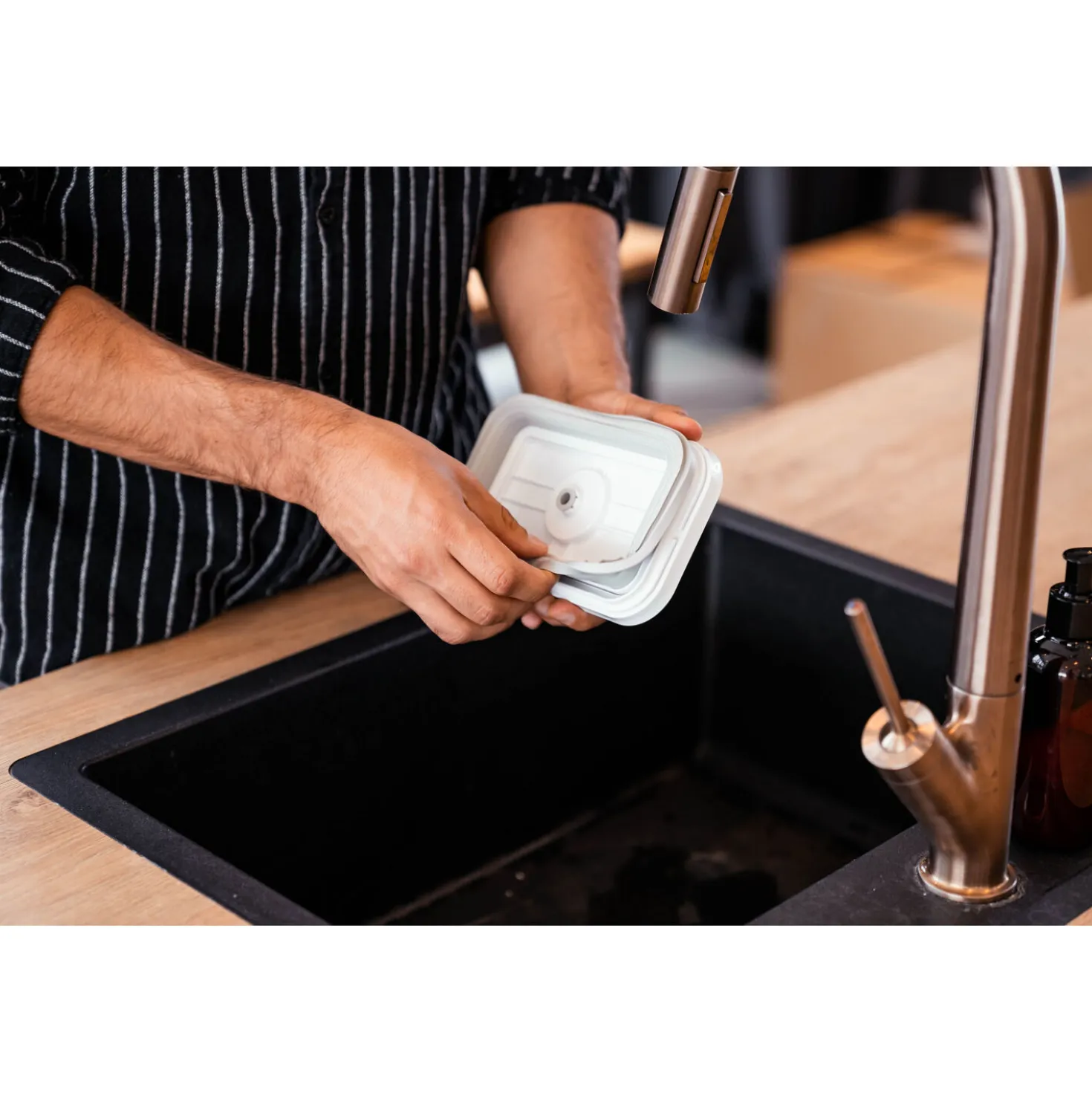 Boîte pour réfrigérateur sous vide, Verre, Gris