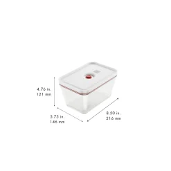 Boîte sous vide L, Verre, Rouge