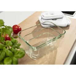 Boîte sous vide L, Verre, Gris