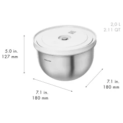 Bol sous vide M / 18 cm, Acier inoxydable, Argent