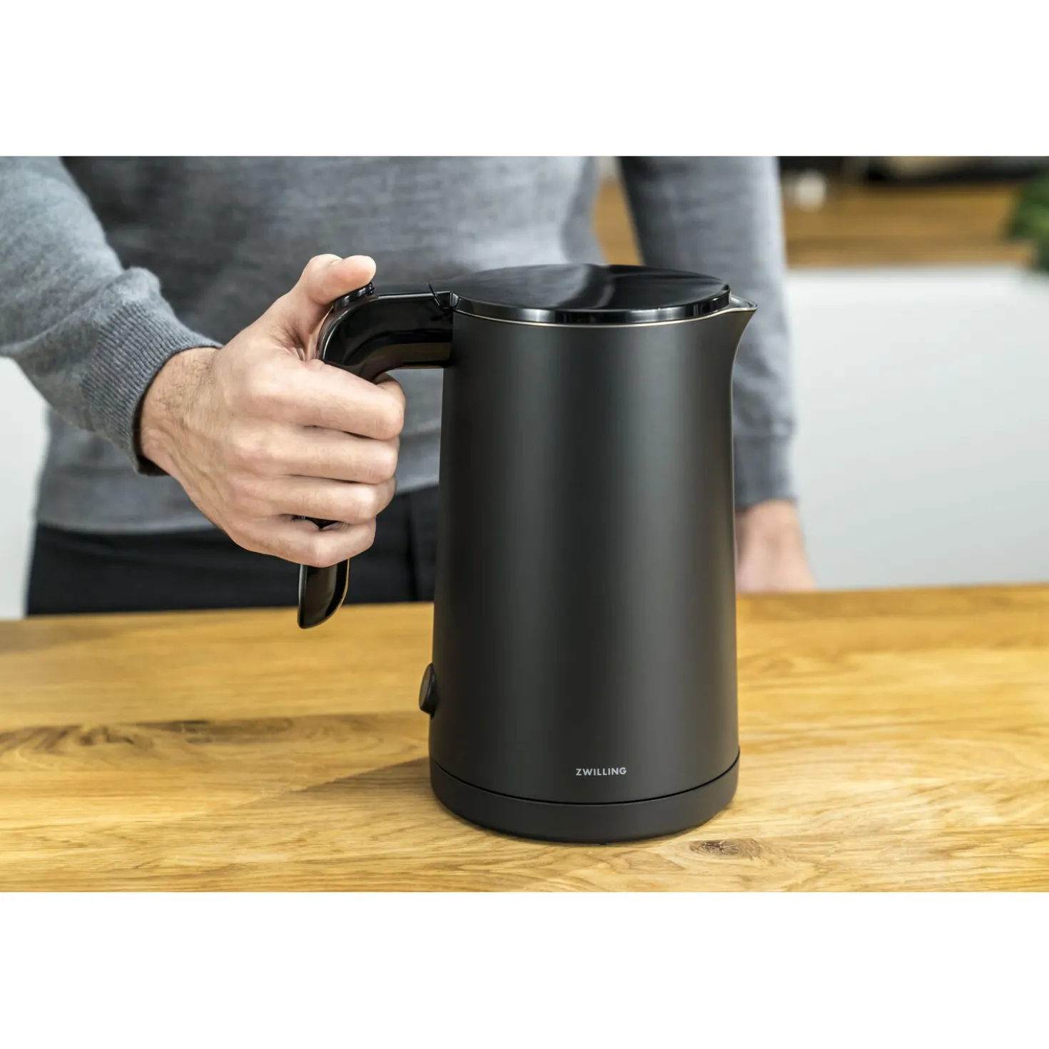 Bouilloire électrique, 1 l, Noir mat