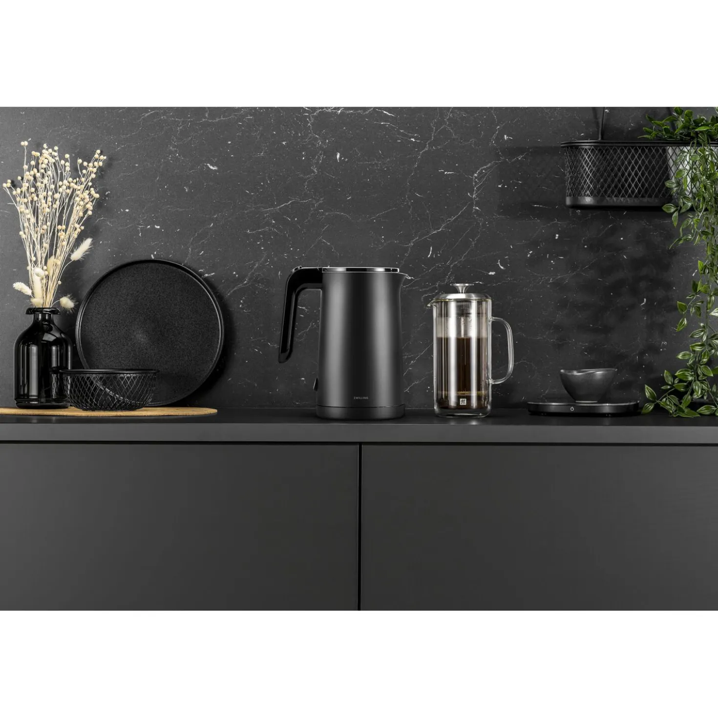 Bouilloire électrique, 1 l, Noir mat