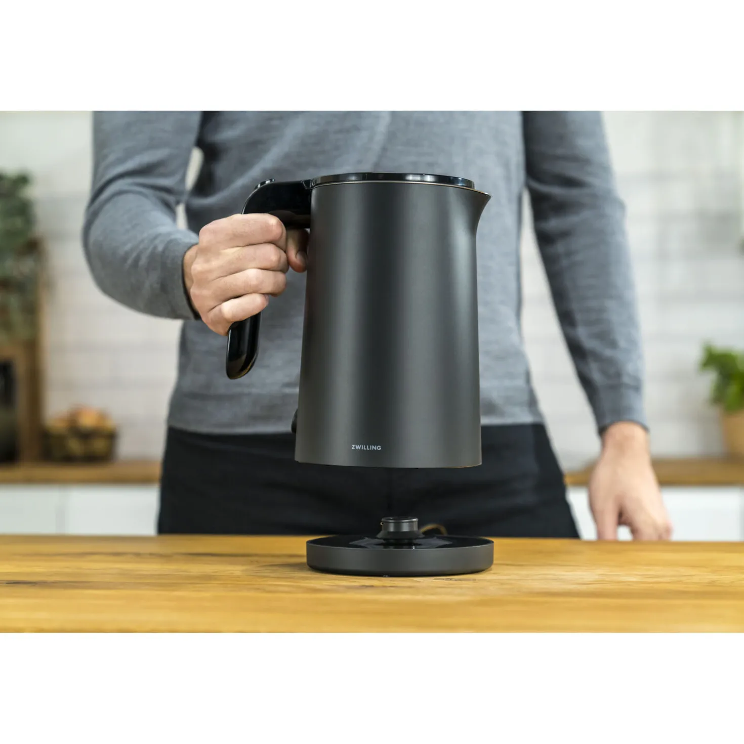 Bouilloire électrique, 1 l, Noir mat