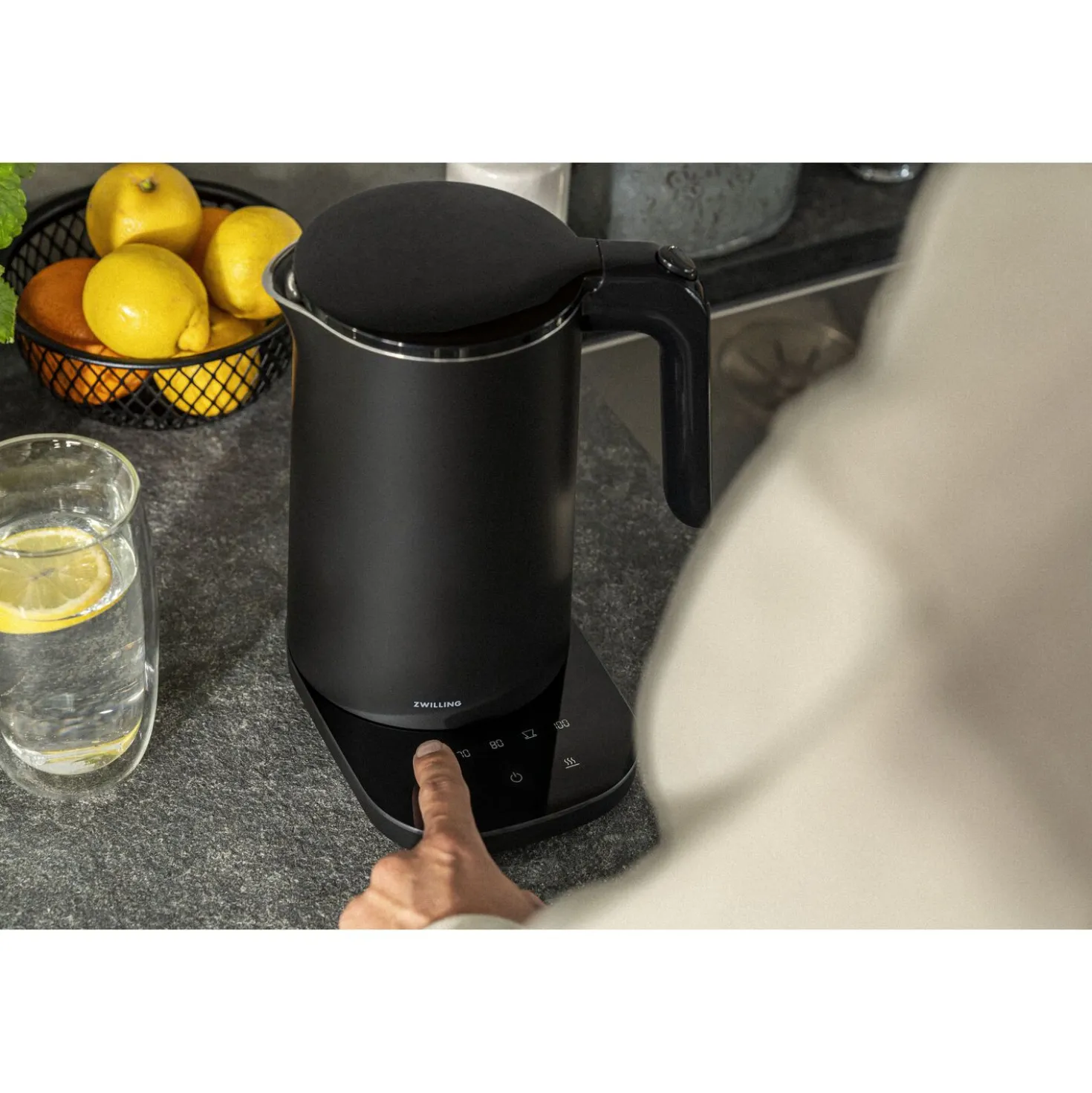 Bouilloire électrique Pro, 1 l, Noir mat