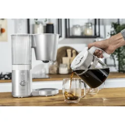 Cafetière avec filtre, 1,5 l, Blanc argenté
