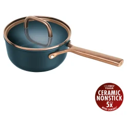 Casserole avec couvercle en verre 18 cm, Aluminium, Bleu