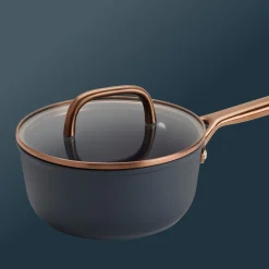 Casserole avec couvercle en verre 18 cm, Aluminium, Bleu