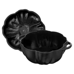 Cocotte 24 cm, Citrouille, Noir mat, Fonte