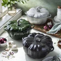 Cocotte 24 cm, Citrouille, Noir mat, Fonte
