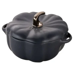 Cocotte 15 cm, Citrouille, Noir mat, Céramique