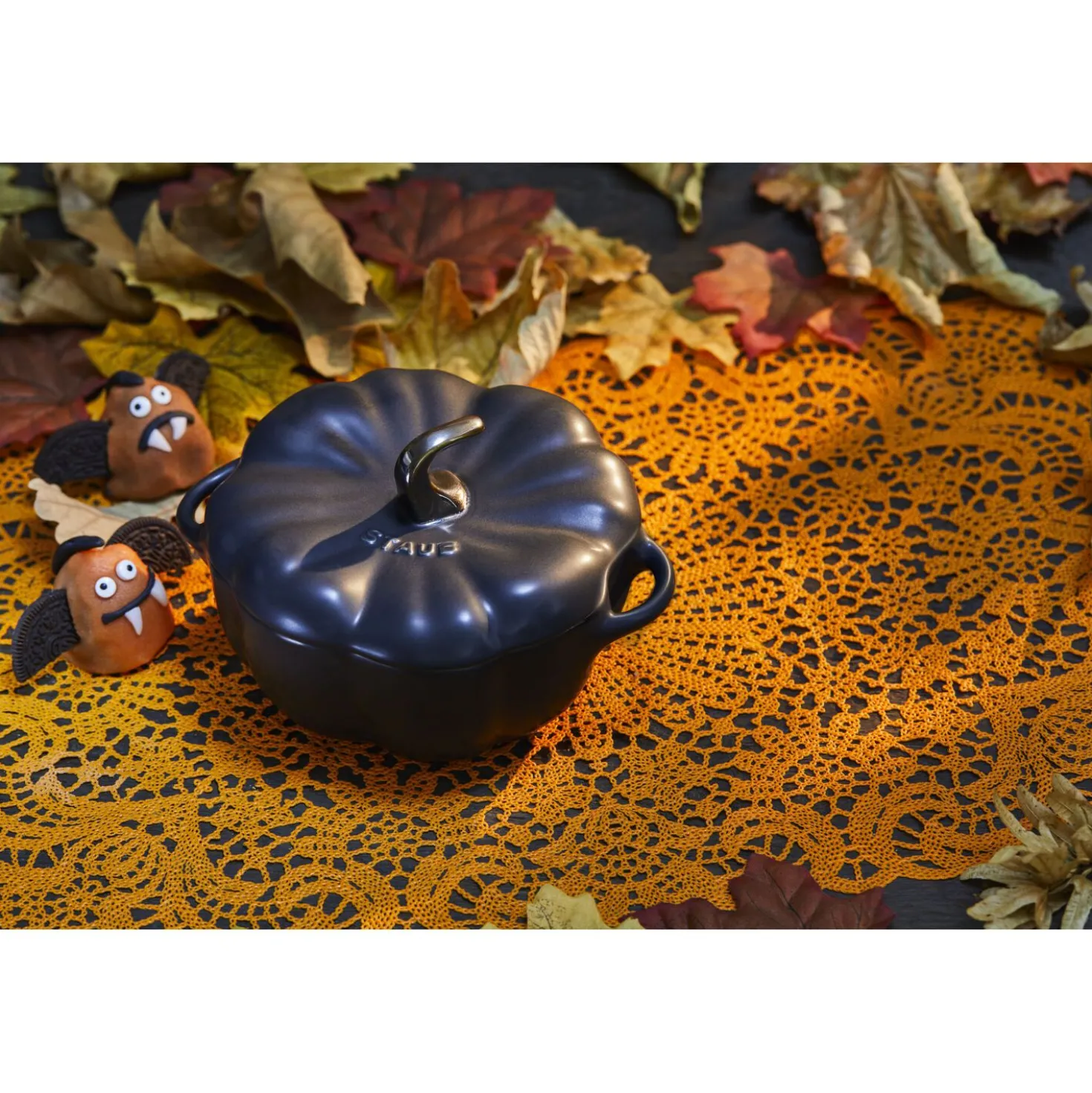 Cocotte 12 cm, Citrouille, Noir mat, Céramique