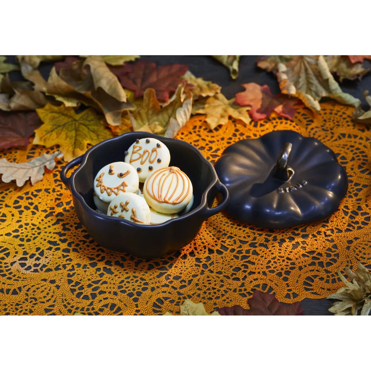 Cocotte 12 cm, Citrouille, Noir mat, Céramique