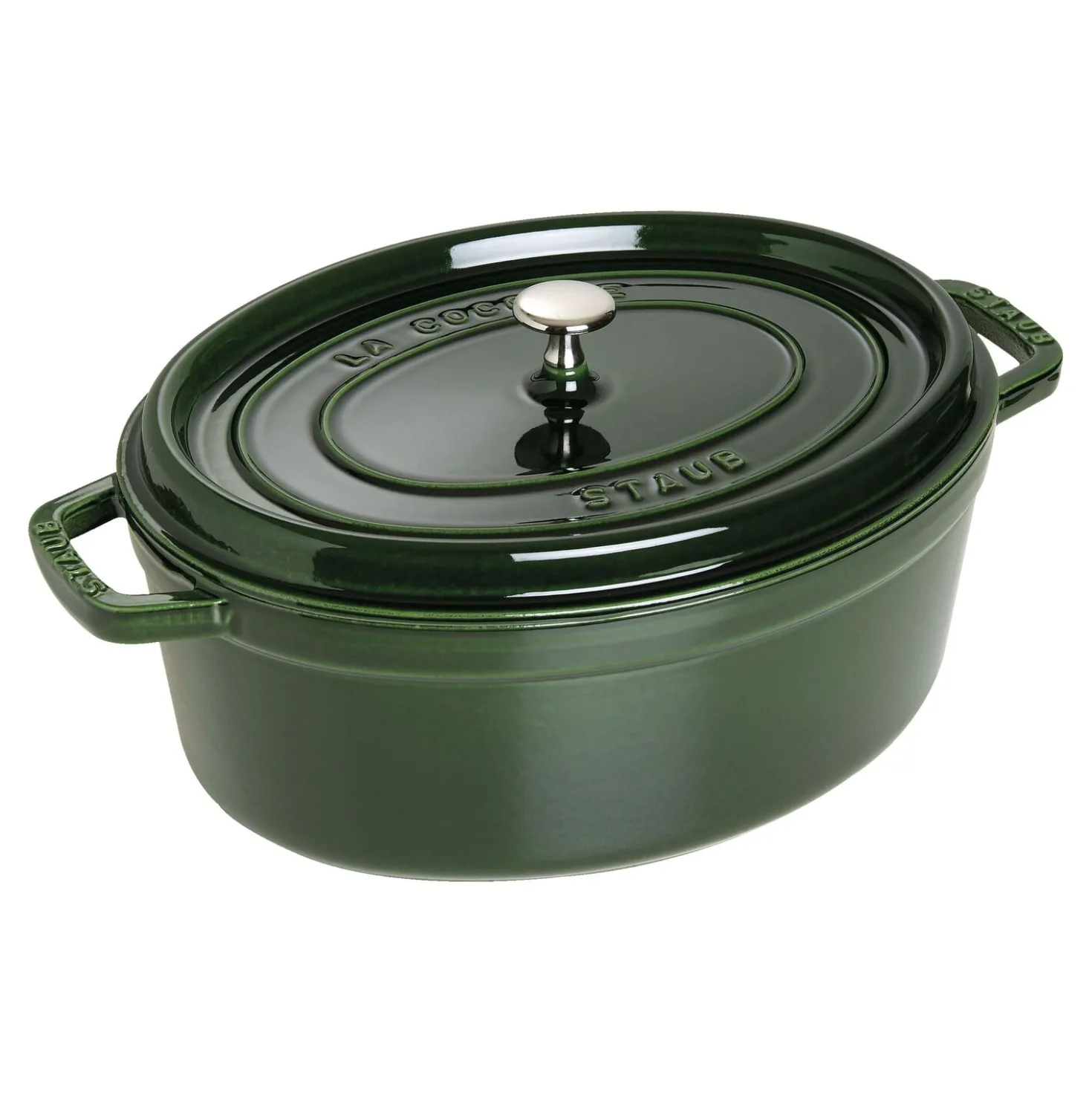 Cocotte 33 cm, Ovale, Basilic, Fonte