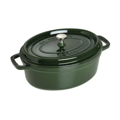 Cocotte 31 cm, Ovale, Basilic, Fonte