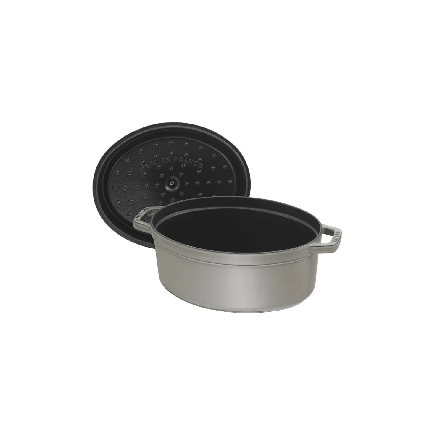 Cocotte 27 cm, Ovale, Gris graphite, Fonte