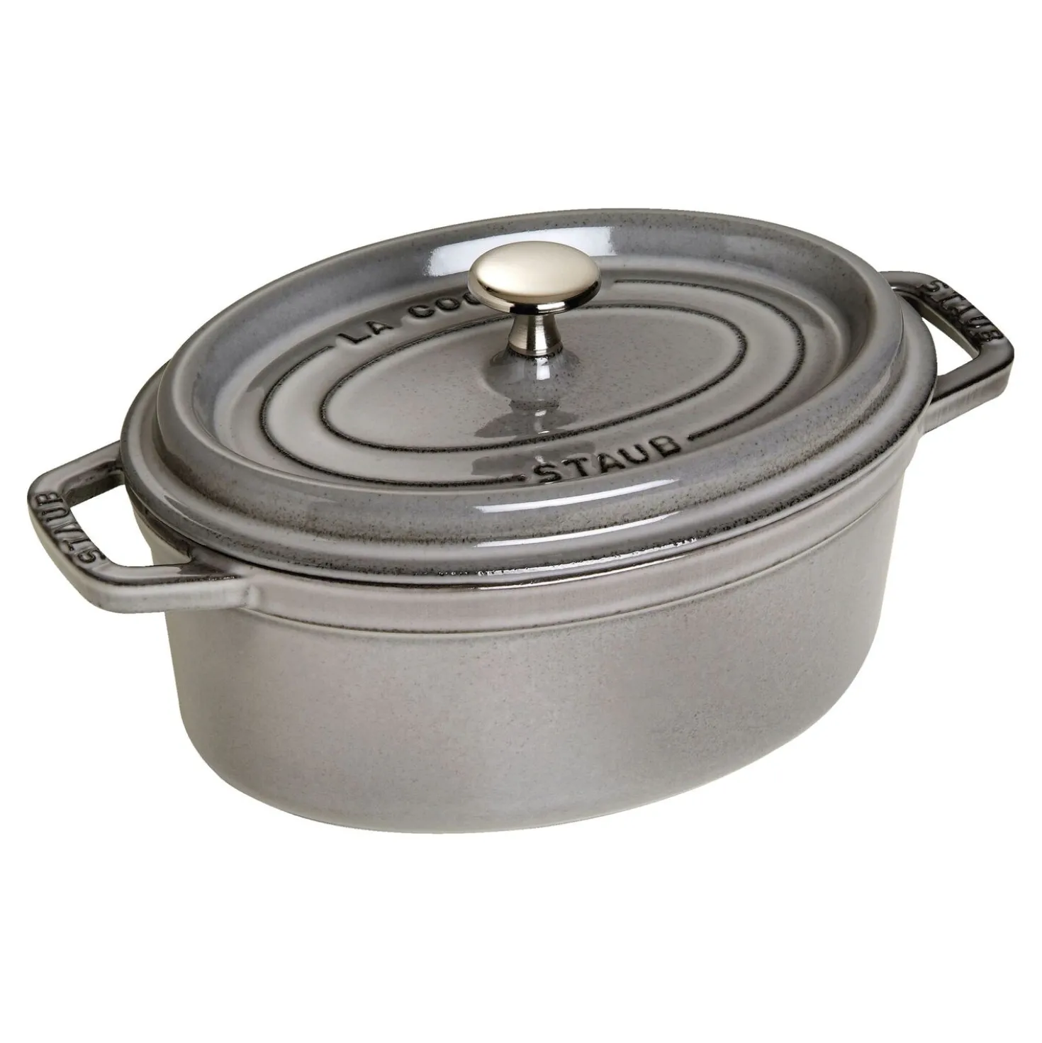 Cocotte 23 cm, Ovale, Gris graphite, Fonte
