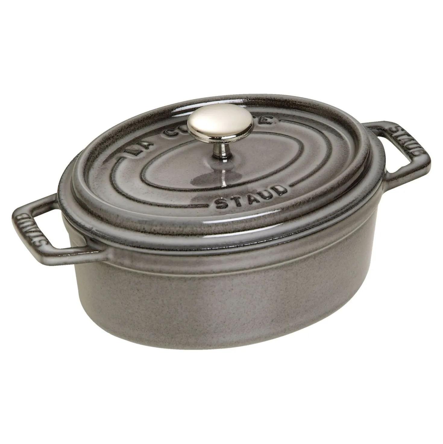 Cocotte 17 cm, Ovale, Gris graphite, Fonte