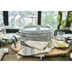 Cocotte 37 cm, Ovale, Gris graphite, Fonte