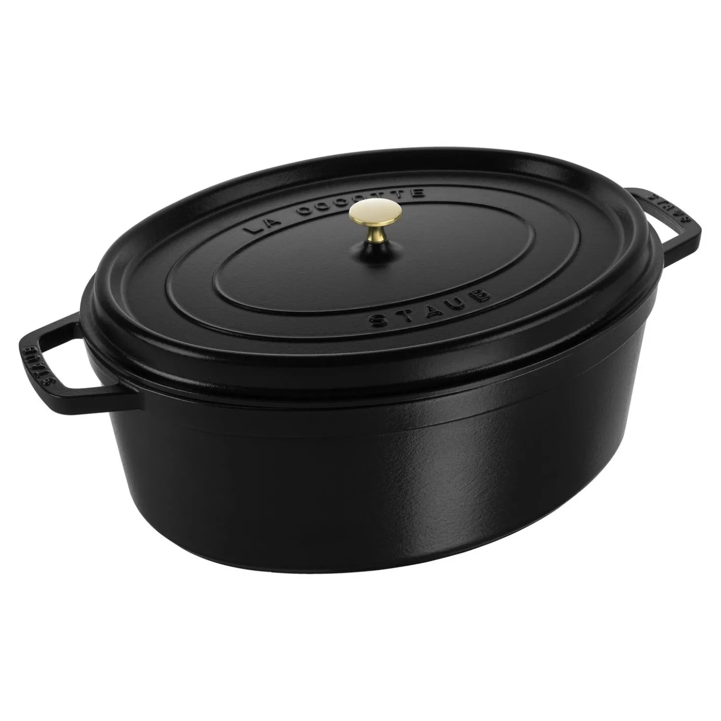 Cocotte 33 cm, Ovale, Noir mat, Fonte