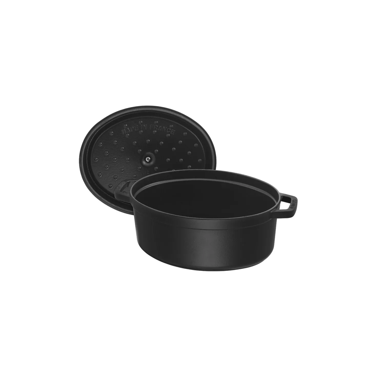 Cocotte 33 cm, Ovale, Noir mat, Fonte