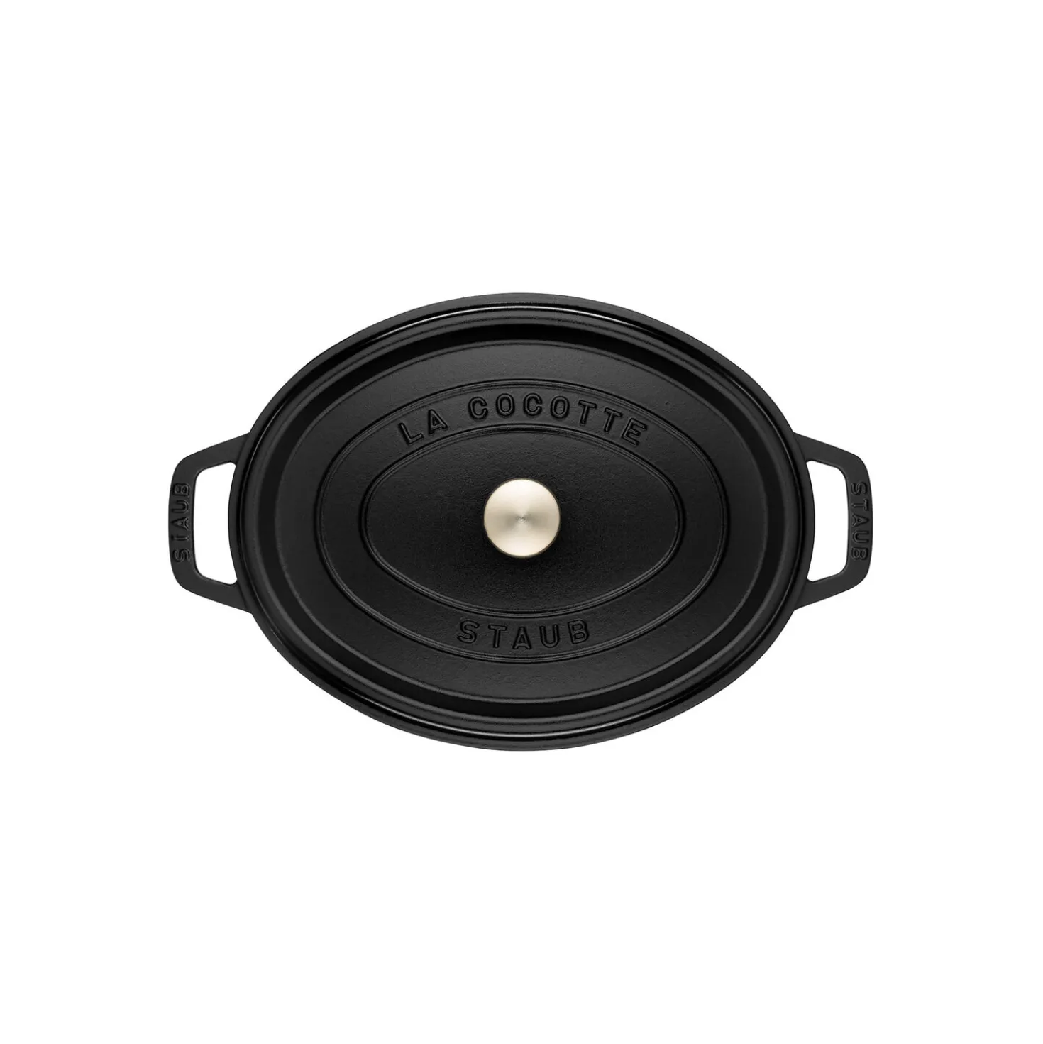Cocotte 41 cm, Ovale, Noir mat, Fonte